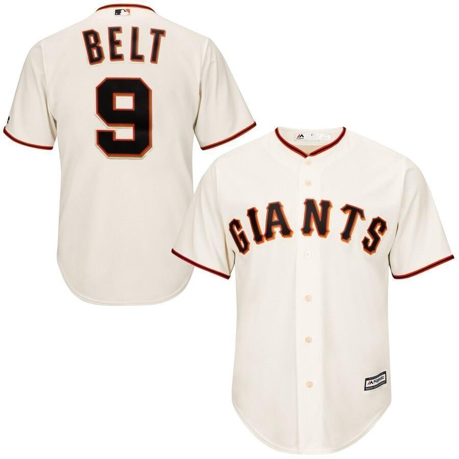 Brandon Belt San Francisco Giants Majestic Cool Base Player Tan 3D Jersey