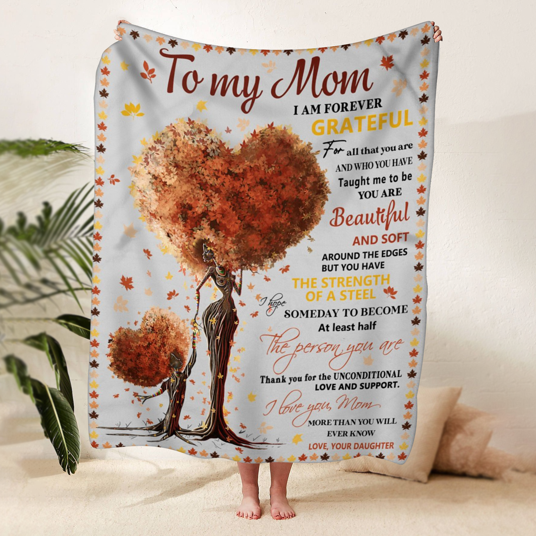 To My Mom You Are Beautiful Tree Blanket Christmas Gift For Mom