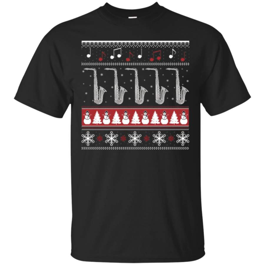 AGR Saxophone Ugly Christmas Sweater Style T Shirt