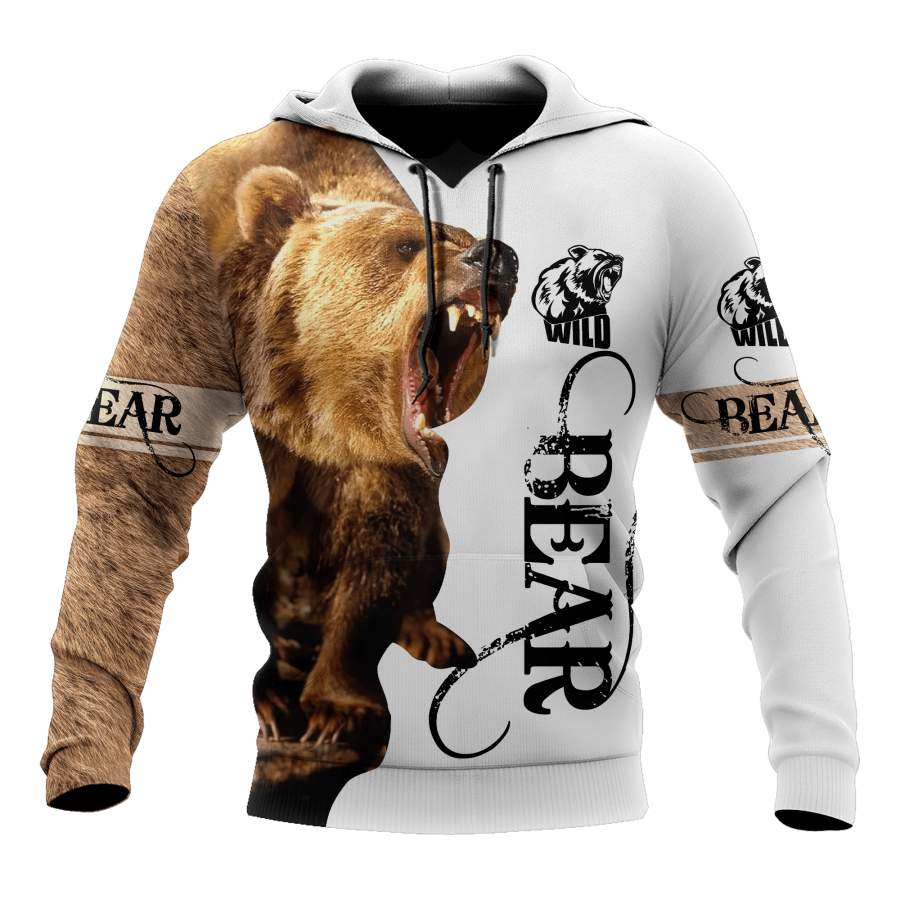 All Over Printed Bear Hoodie MEI09262002-MEI