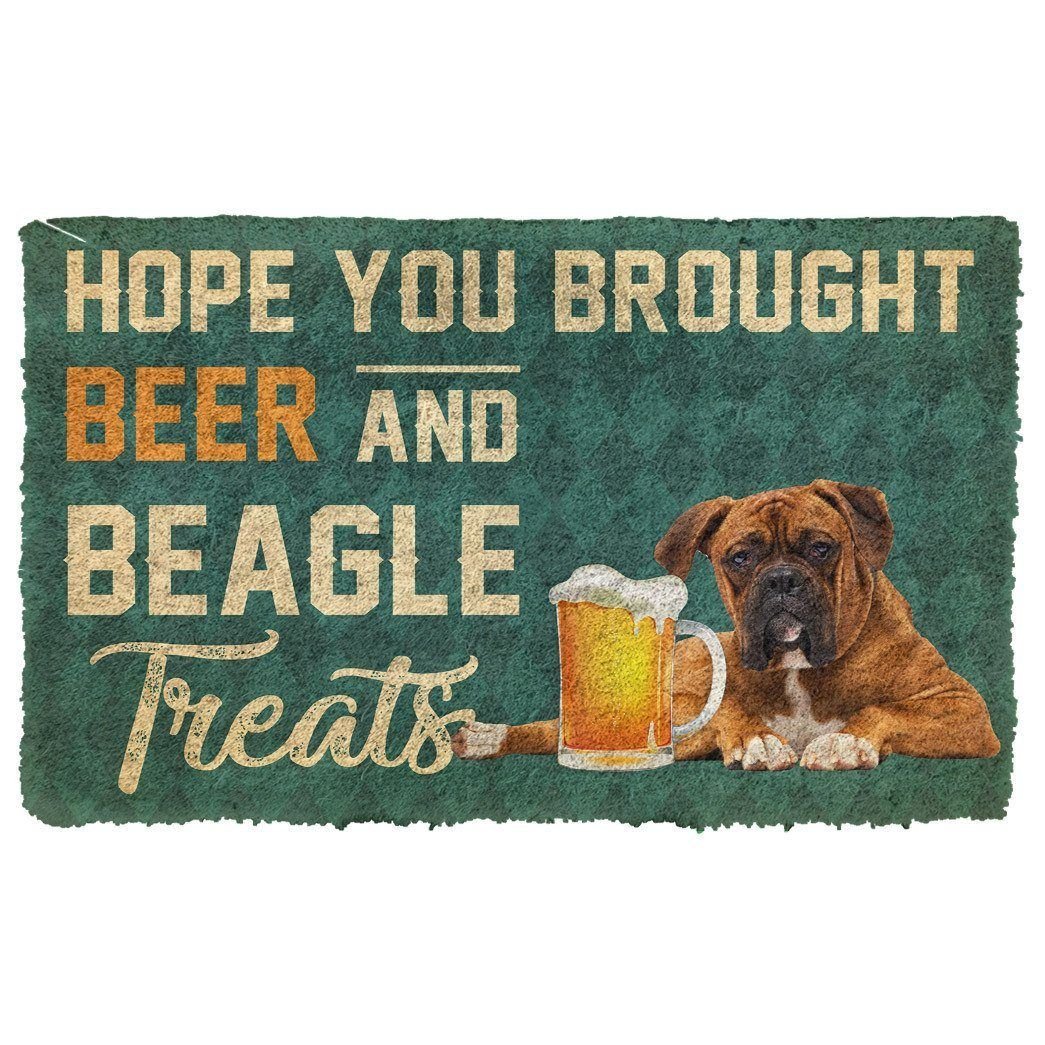 Gearhumans 3D Hope You Brought Beer And Boxer Treats Doormat