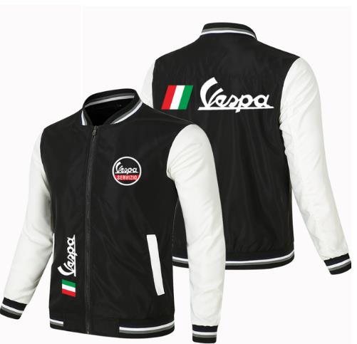 2022 Vespa motorcycle Logo NEW Baseball Jacket Spring Autumn Fleece Cotton Slim Fit Sweatshirt Fashion Jacket alx