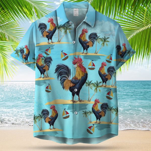 Strong Chicken Seamless Pattern Hawaii Shirt Ha11337