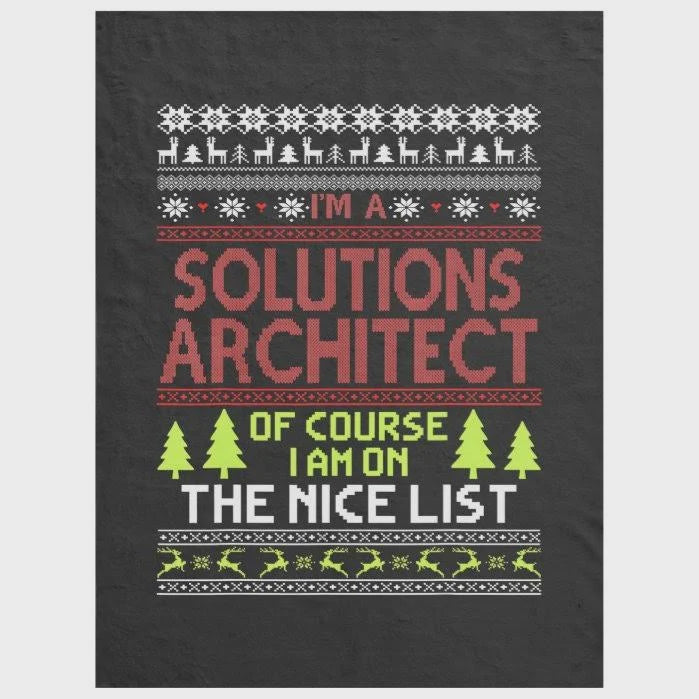 Ugly Christmas Gift Solutions Architect Nice  Fleece Blanket Great Customized Blanket Gift For Birthday Christmas Thanksgiving Graduation