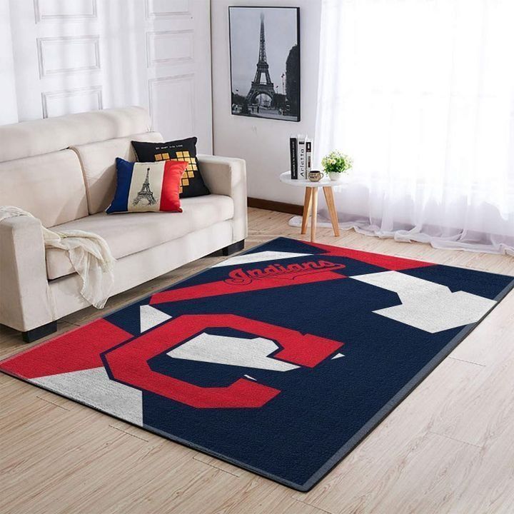 Cleveland Indians Rug, Mlb Baseball Team Logo Decor Gift Unique Ete18032020101