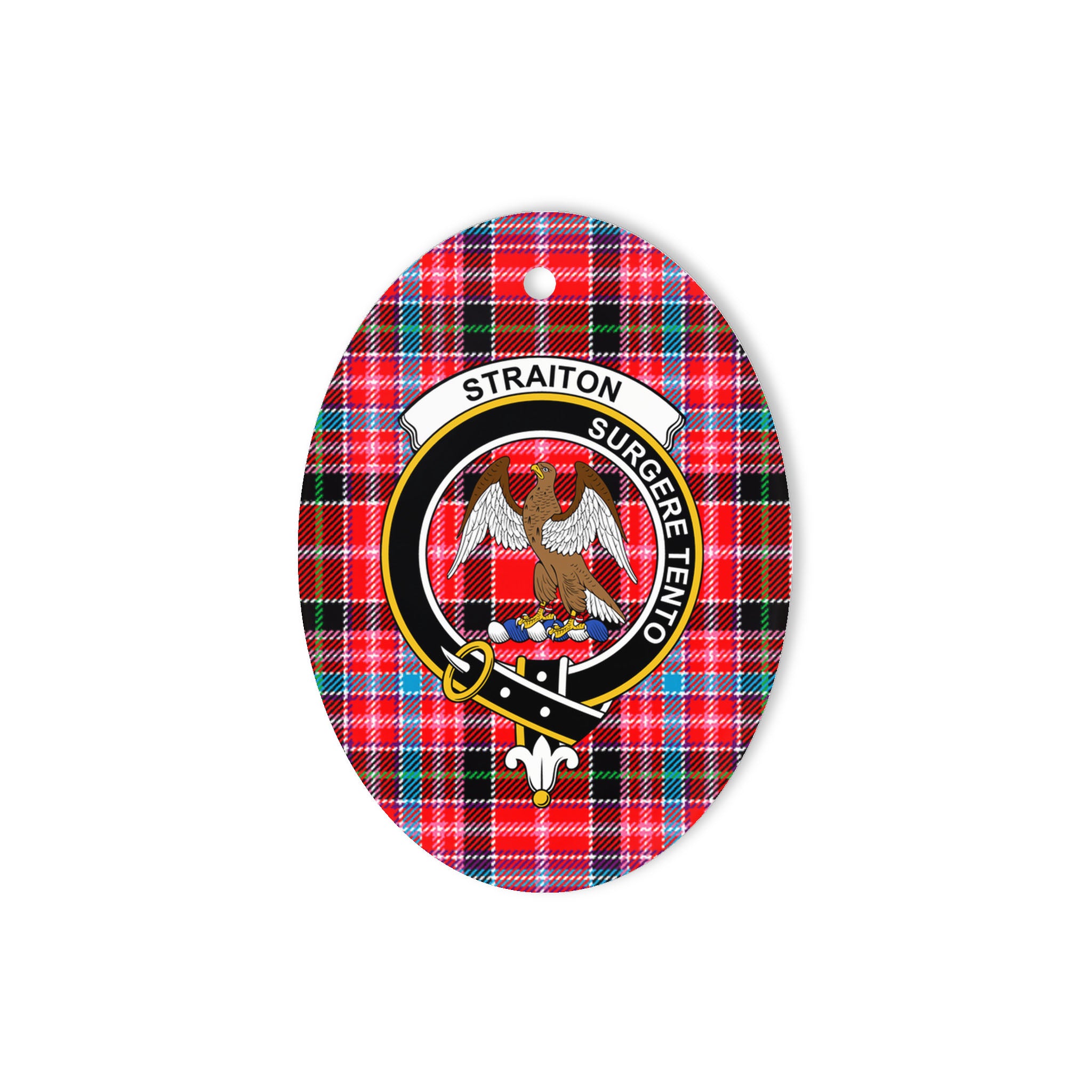 Straiton Scottish Clan Plaid Ornament Gift. Christmas Tree Ornament Straiton Clan Tartan Ornament Great Christmas Ornaments Gift Oval Ornament