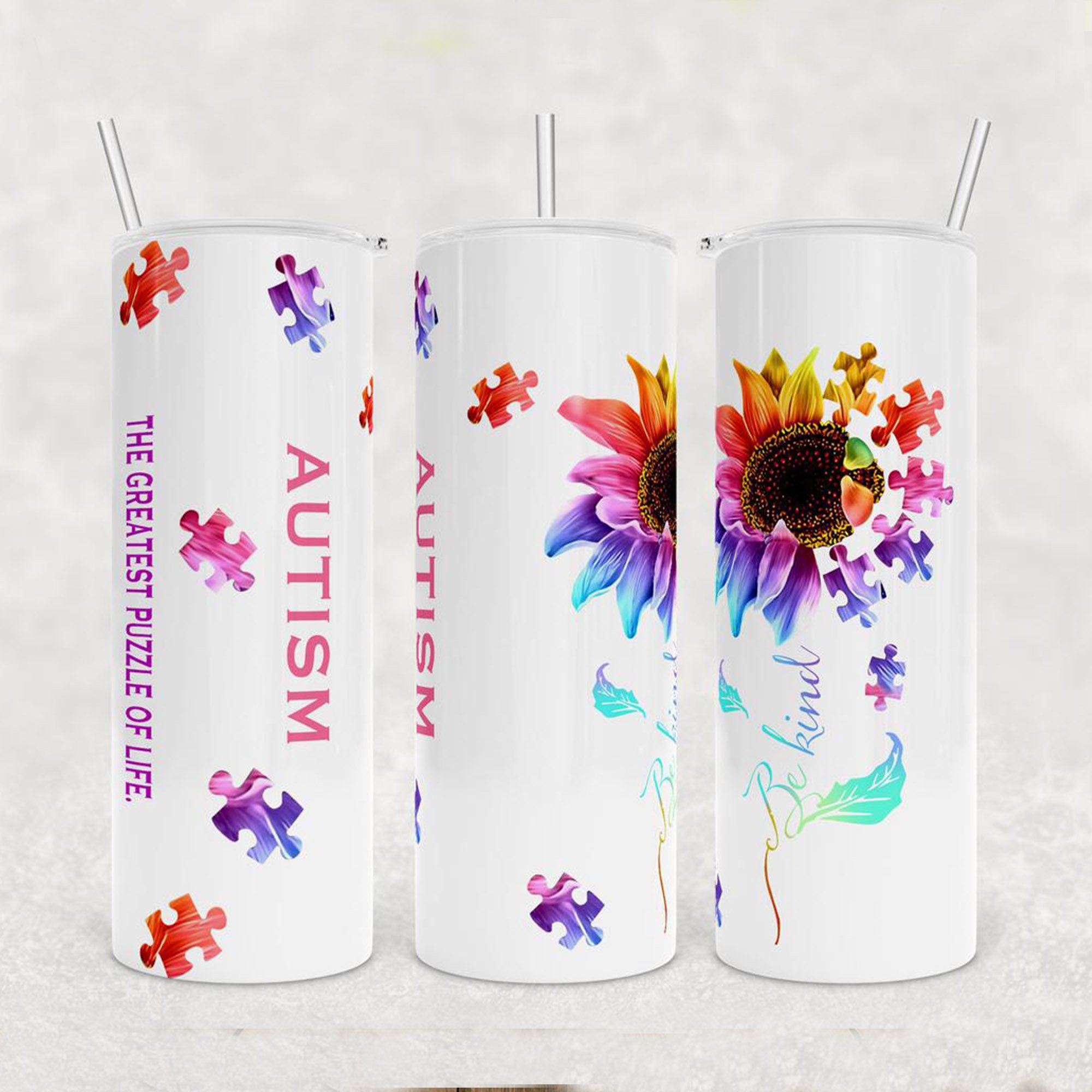 Autism The Greatest Puzzle Of Life Autism Awareness Skinny Tumbler