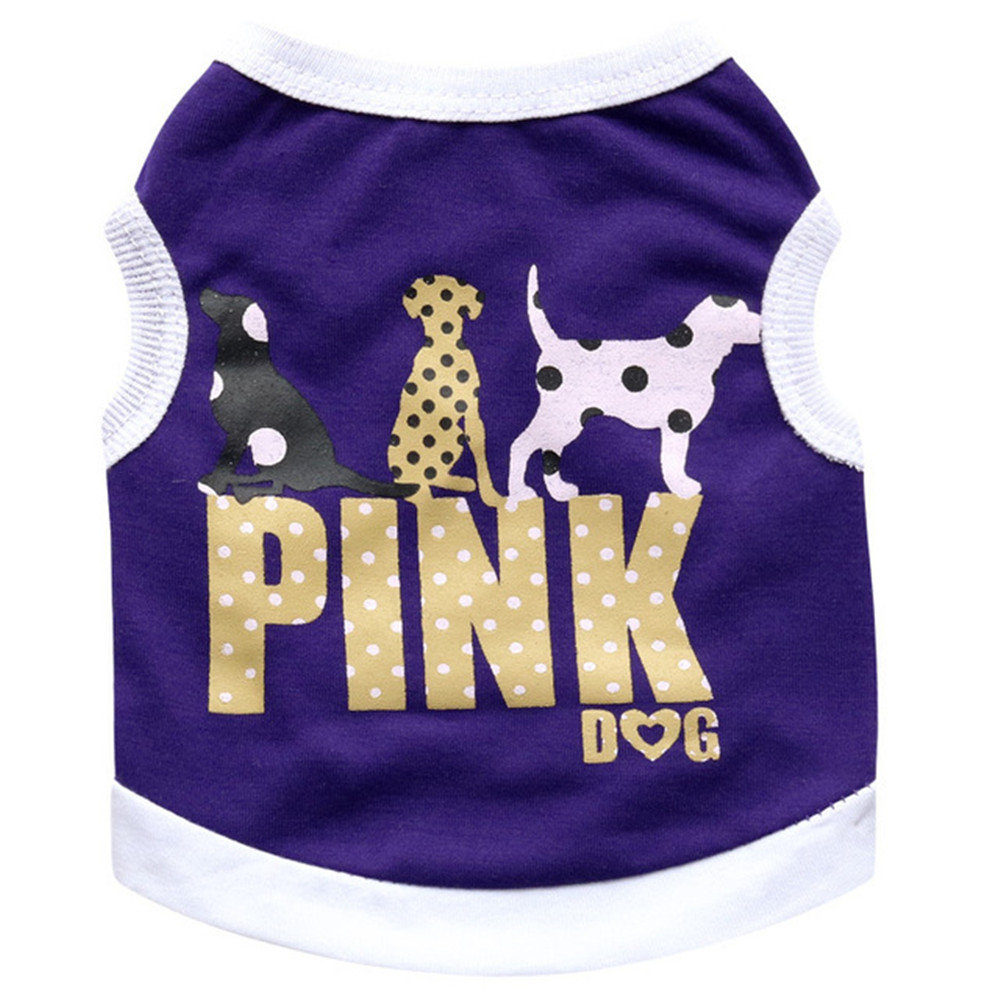 OIMG Cartoon Pet Dog Clothes Chihuahua French Bulldog Spitz Letter “Pink” Leopard Print Small Dogs T Shirt Breathable Puppy Vest alx