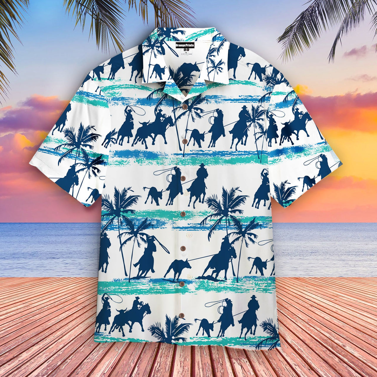 Team Roping Palm Art Aloha Hawaii Shirts For Men Women Ha64504