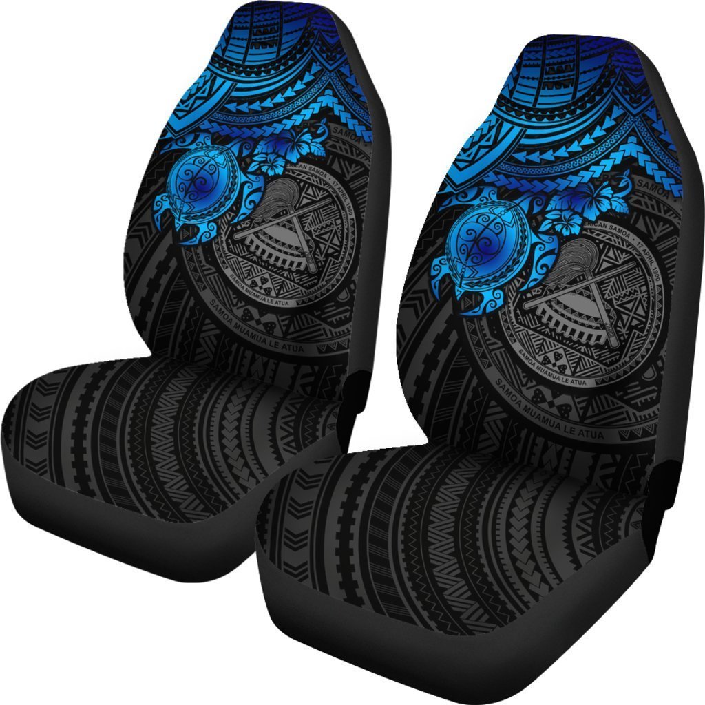 American Samoa Car Seat Covers American Samoa Seal Blue Turtle Hibiscus