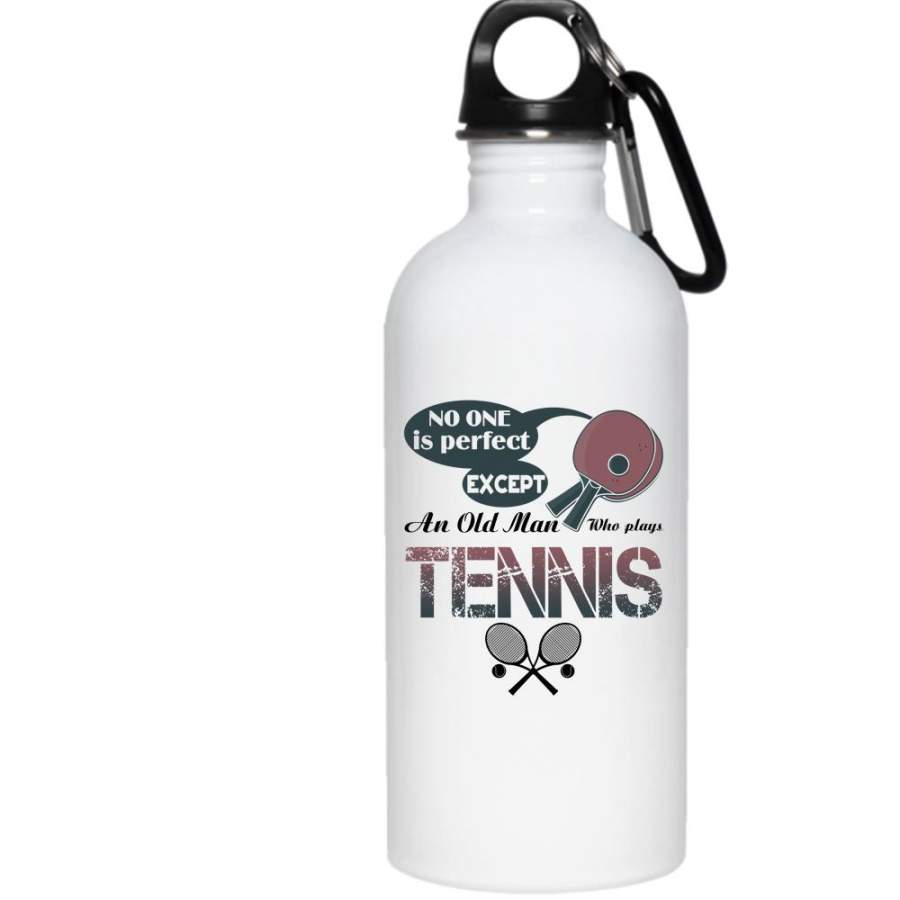 An Old Man Plays Tennis 20 oz Stainless Steel Bottle,Cool Grandpas Outdoor Sports Water Bottle