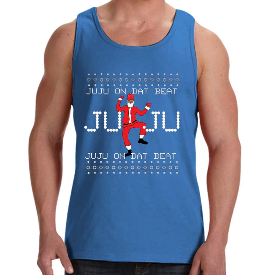 Ugly Christmas Sweater – Santa JuJu On Dat Beat Men Tank Top