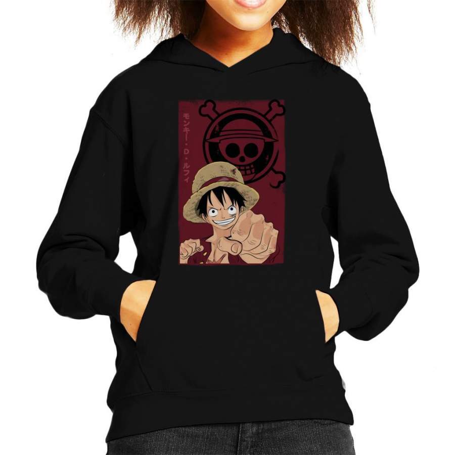 Luffy Punch One Piece Kid’s Hooded Sweatshirt