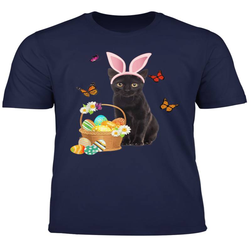 Black Cat Bunny Hat Rabbit Easter Eggs Shirt