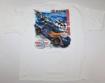 Bristol Motorsports 2007 Food City 500 Vintage Double Sided Graphic Print Unisex S  Deadstock Nascar Racing T-shirt 5695