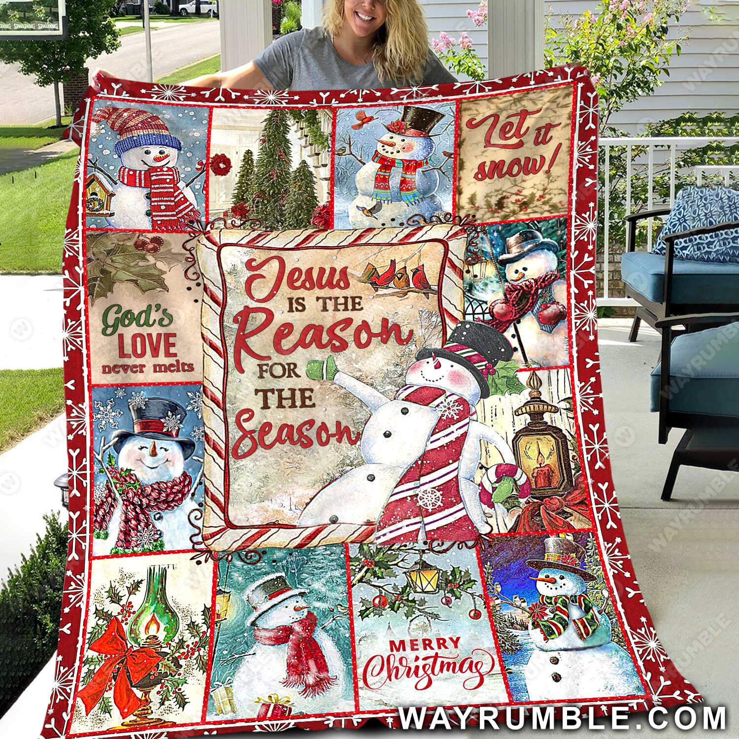 Christmas, Snowman, Jesus Is The Reason For The Season – Jesus, Christmas Blanket