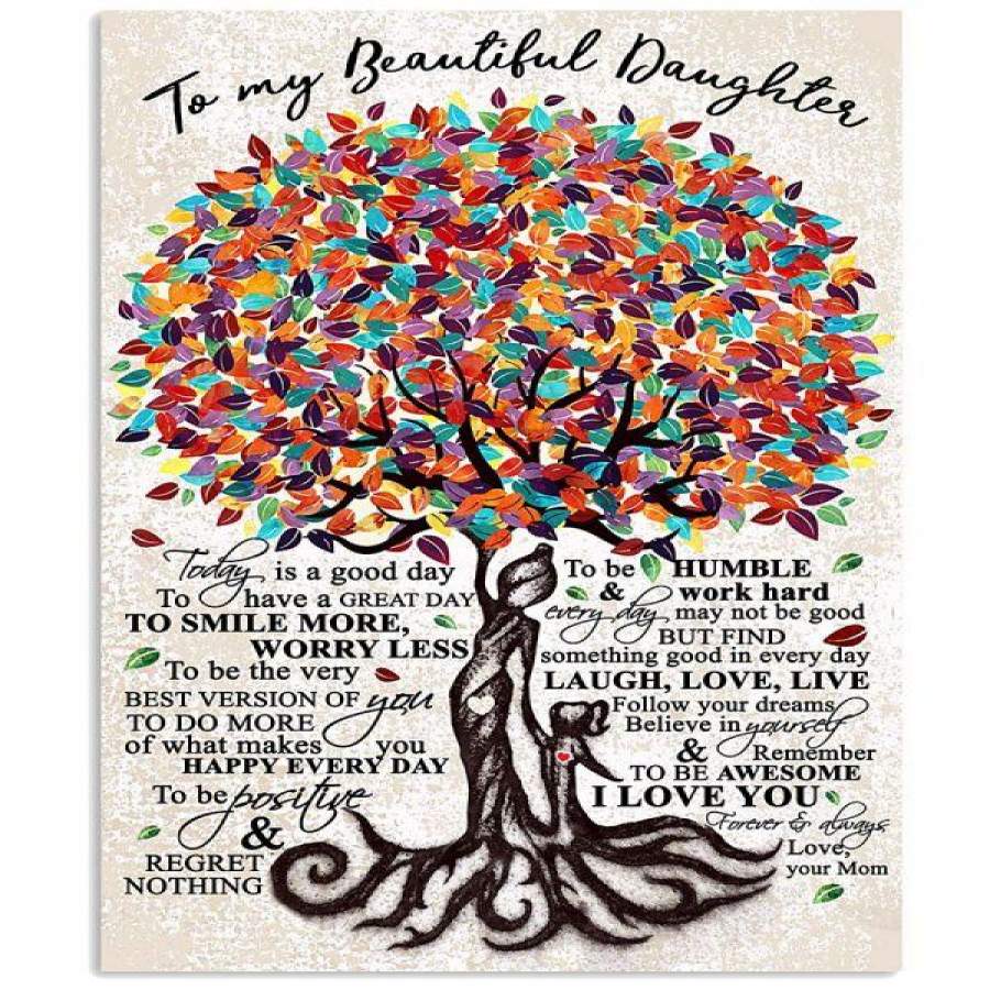 MOM TO MY BEAUTYFUL DAUGHTER TREE Vertical Poster