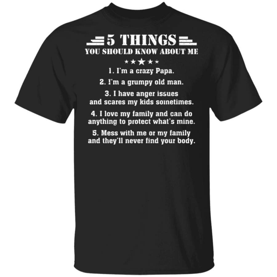 5 Things You Should Know About Me Papa T-shirt VA05
