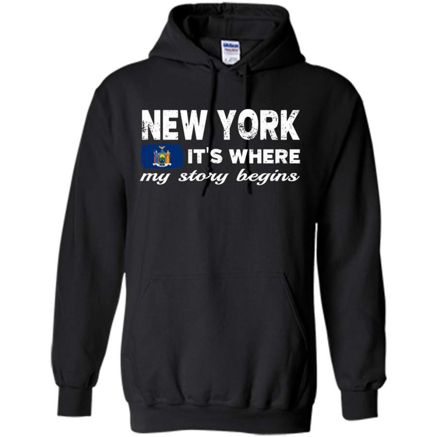 New York States – It’s Where My Love Story Begins – Gildan Heavy Blend Hoodie