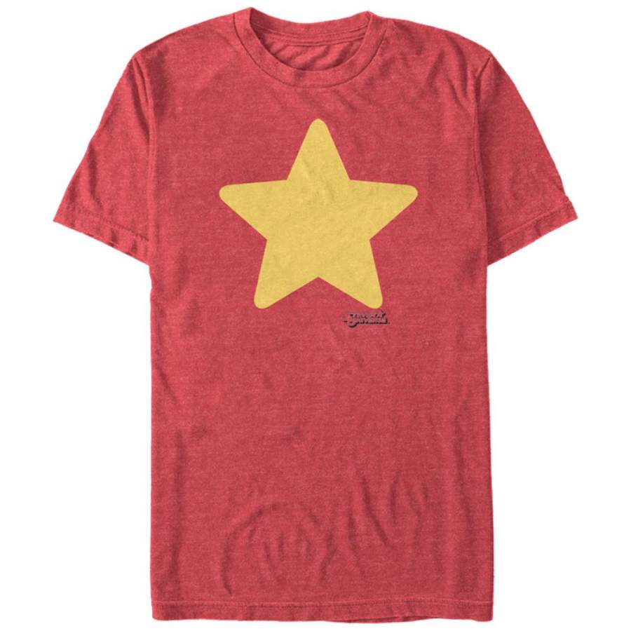 Steven Universe Men’s Star  T Shirt Red Heather