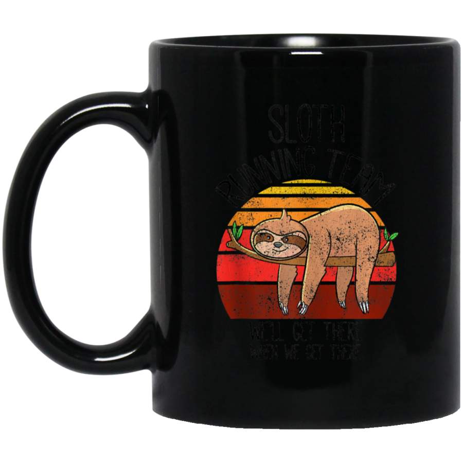 Vintage Sloth Running Team We’ll Get There, Funny Gift Coffee Mug