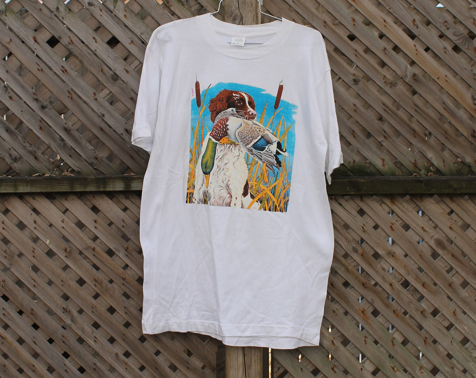 Vintage T Shirt  Duck Hunting Dog Graphic  Big Wilderness  Animal  80S  90S  Streetwear Fashion