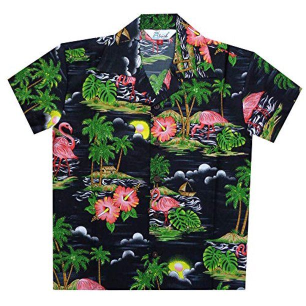 Flamingo Black High Quality Hawaii Shirt Ha30822