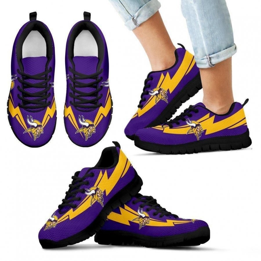 Three Amazing Good Line Charming Logo Minnesota Vikings Sneakers #507