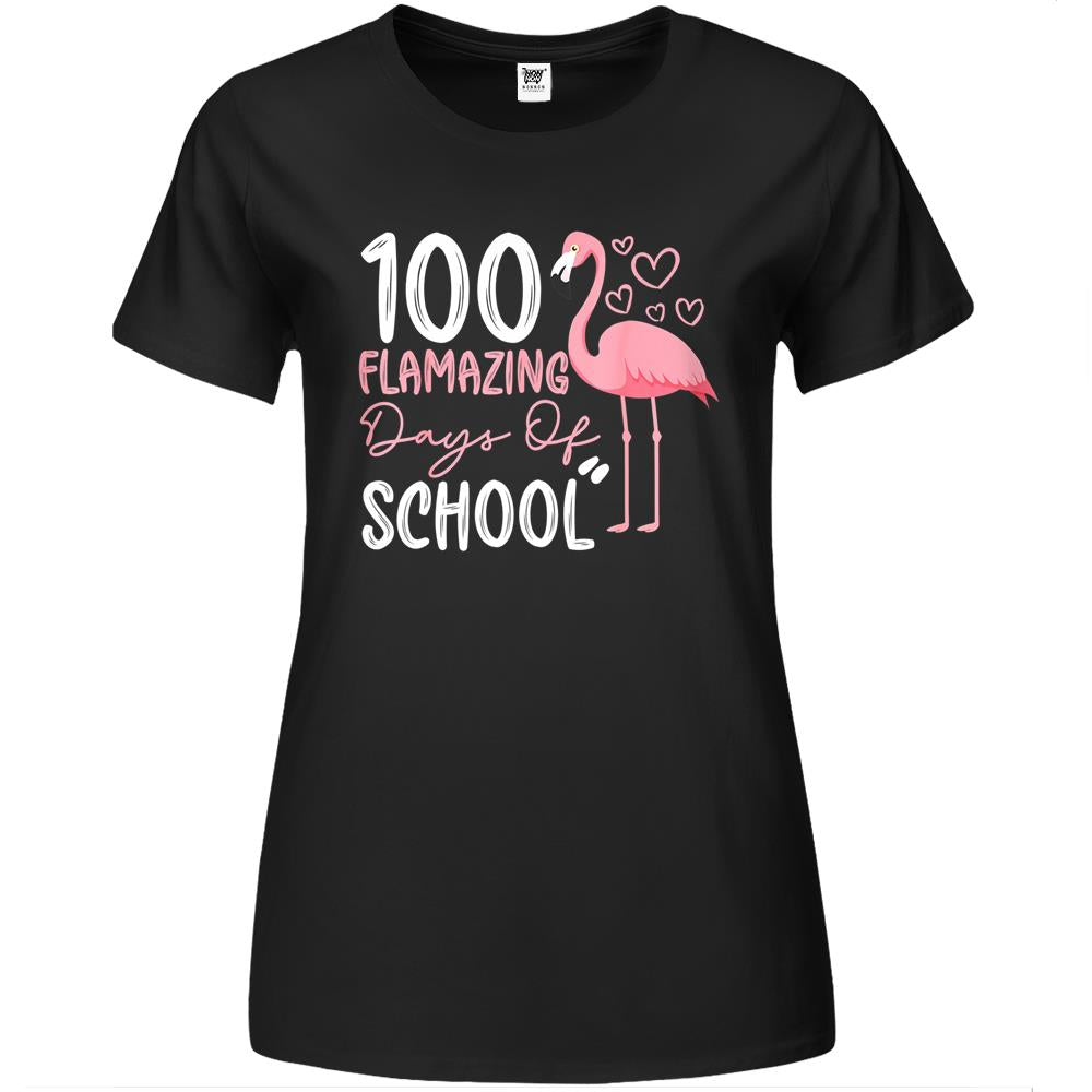 100 Days Of School Shirt Teacher Flamazing Days Of School Premium Womens T Shirts