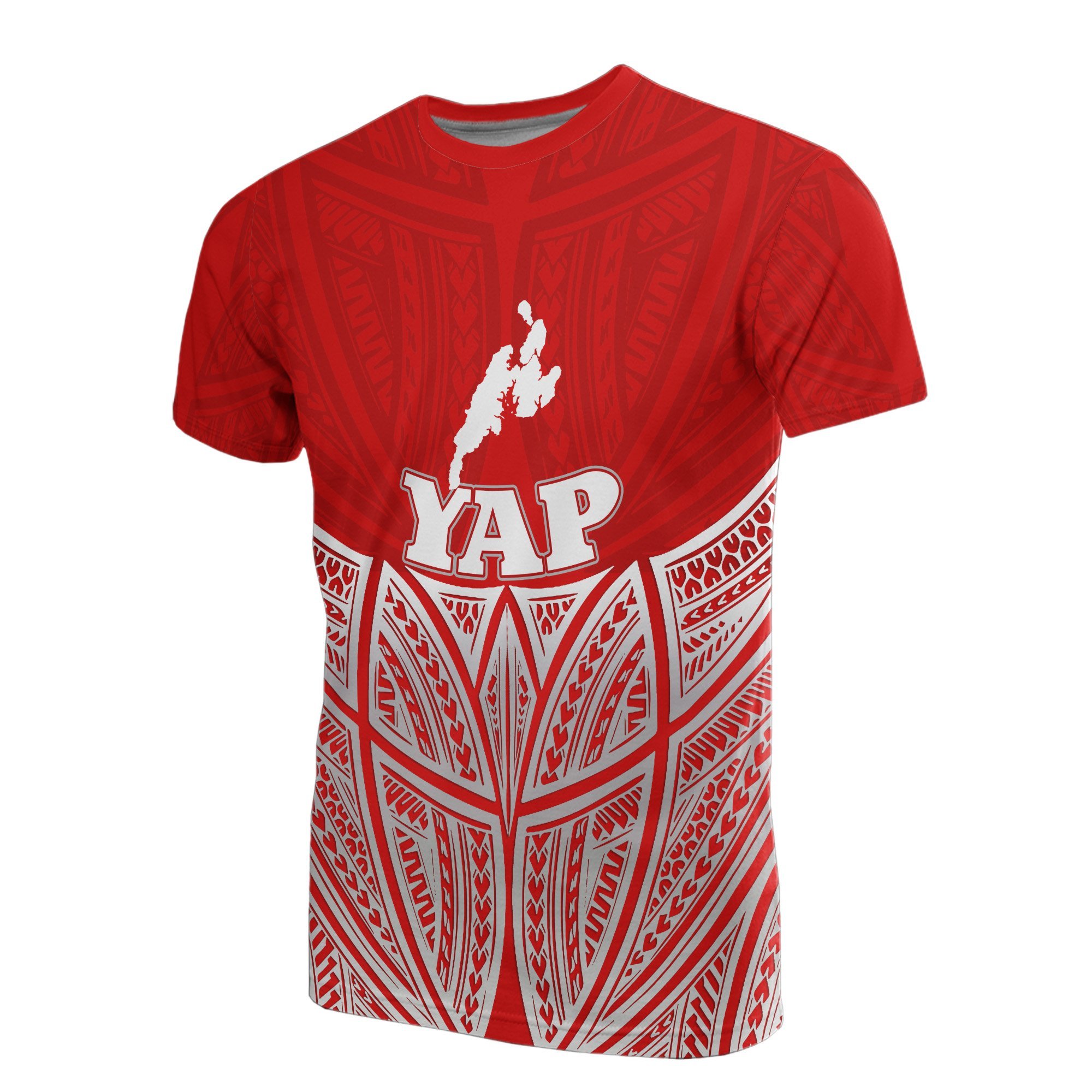 Yap Polynesian T-Shirt Red Pride Map And Seal – Bn39