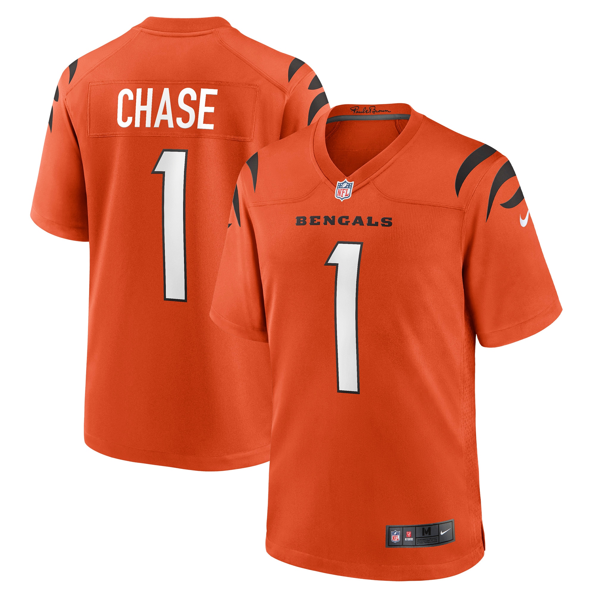 Men’s Cincinnati Bengals Ja’Marr Chase Orange Game Jersey