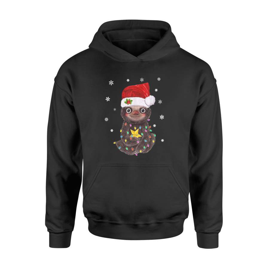 Cute Christmas Choloepus Sloth Santa Led Light T-Shirt – Standard Hoodie