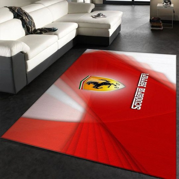 Ferrari Logo Area Rug Living Room Family Gift Us Decor 18