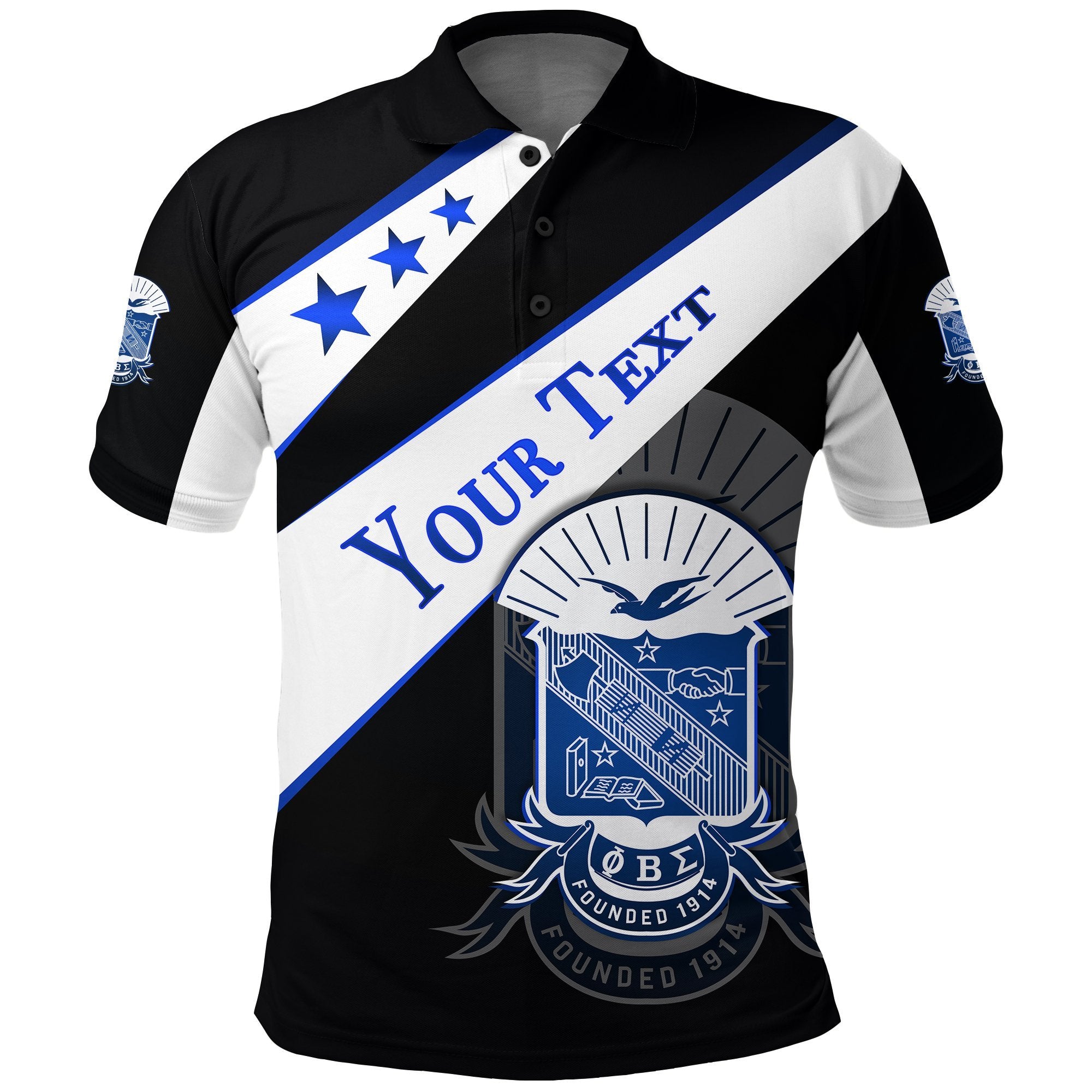 (Custom Personalised) Phi Beta Sigma Polo Shirt Lovers Version Black Lt13