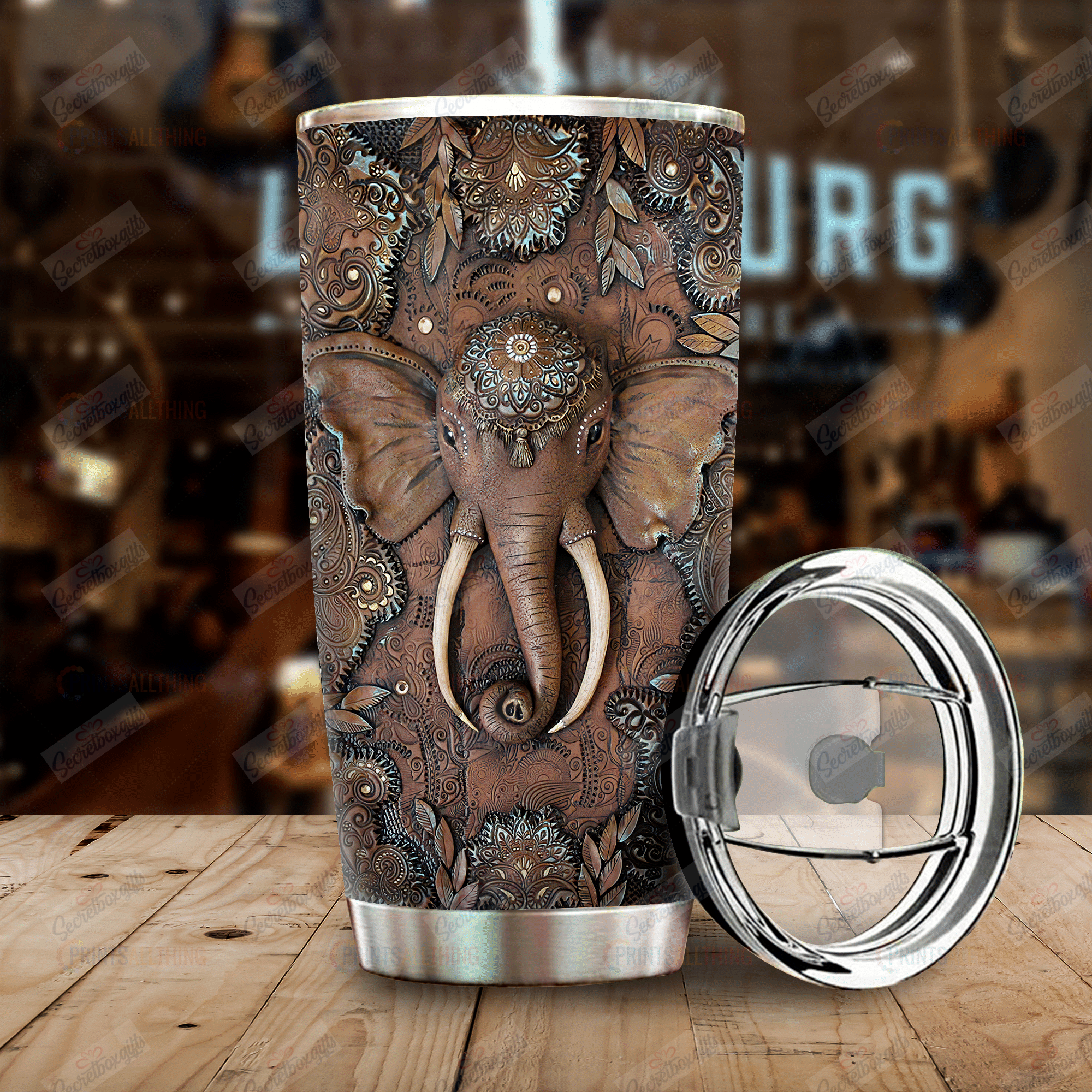 Personalized Elephant Yw0501273Cl Stainless Steel Tumbler Travel Customize Name, Text, Number, Image