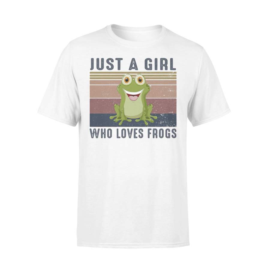 Just A Girl Who Loves Frogs Vintage Retro T-shirt