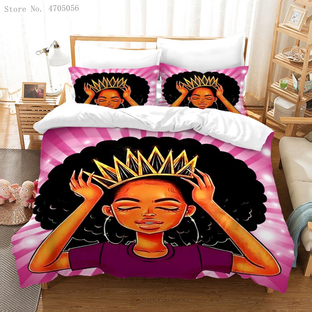 African American Black Bedding Set Black Magic Duvet Cover 3D Print Cover Set For