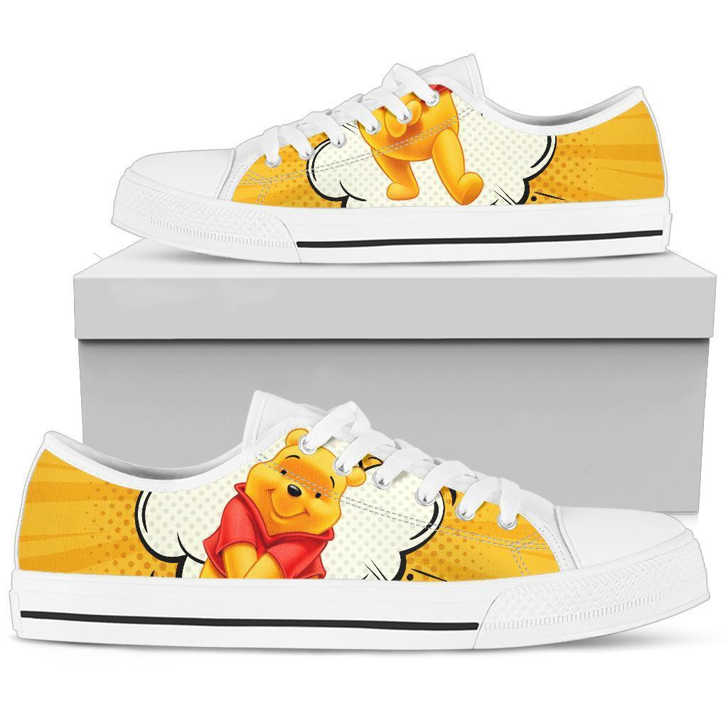 Pooh Cartoon Winnie The Pooh For Man And Women Gift For Fan Low Top Leather Shoes Sneakers