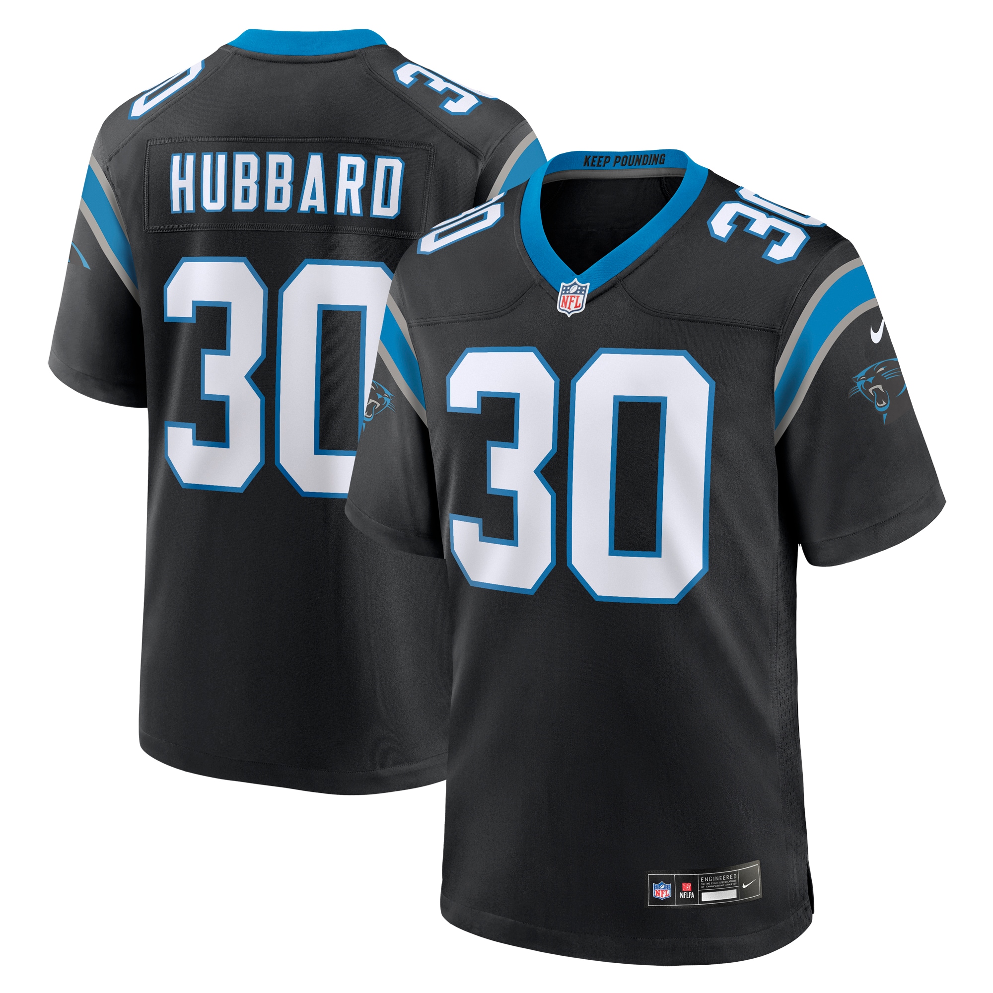 Chuba Hubbard Carolina Panthers Team Game Jersey – Black