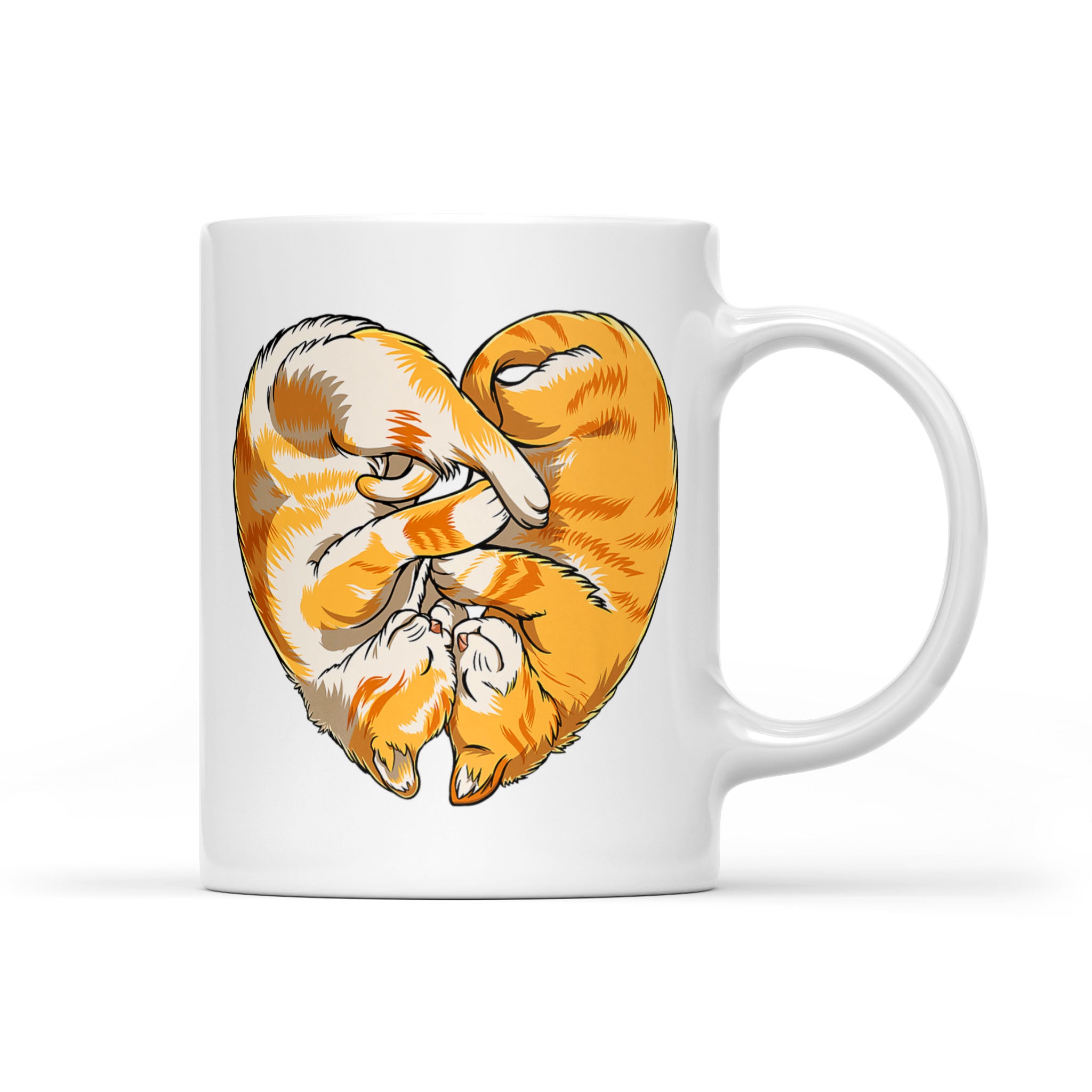 Cat Heart Valentine’s Day Funny Women Kitty Kitten Lover Gift – White Mug