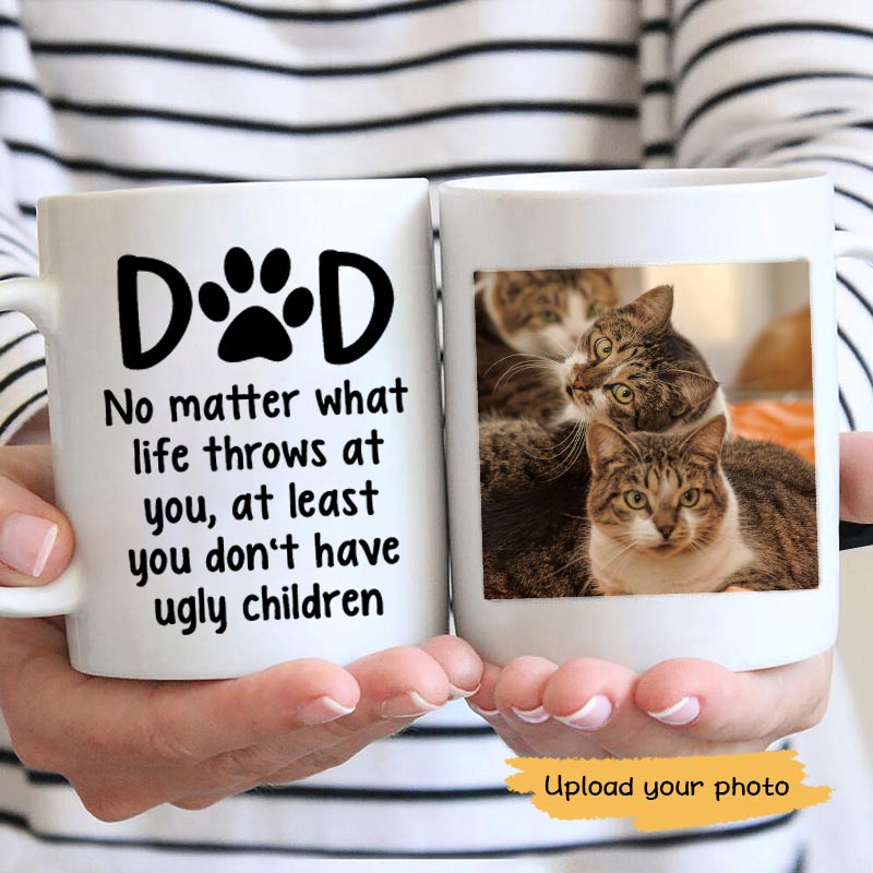 No Matter What Cat Dad Photo Personalized Cat Dad Coffee Mug