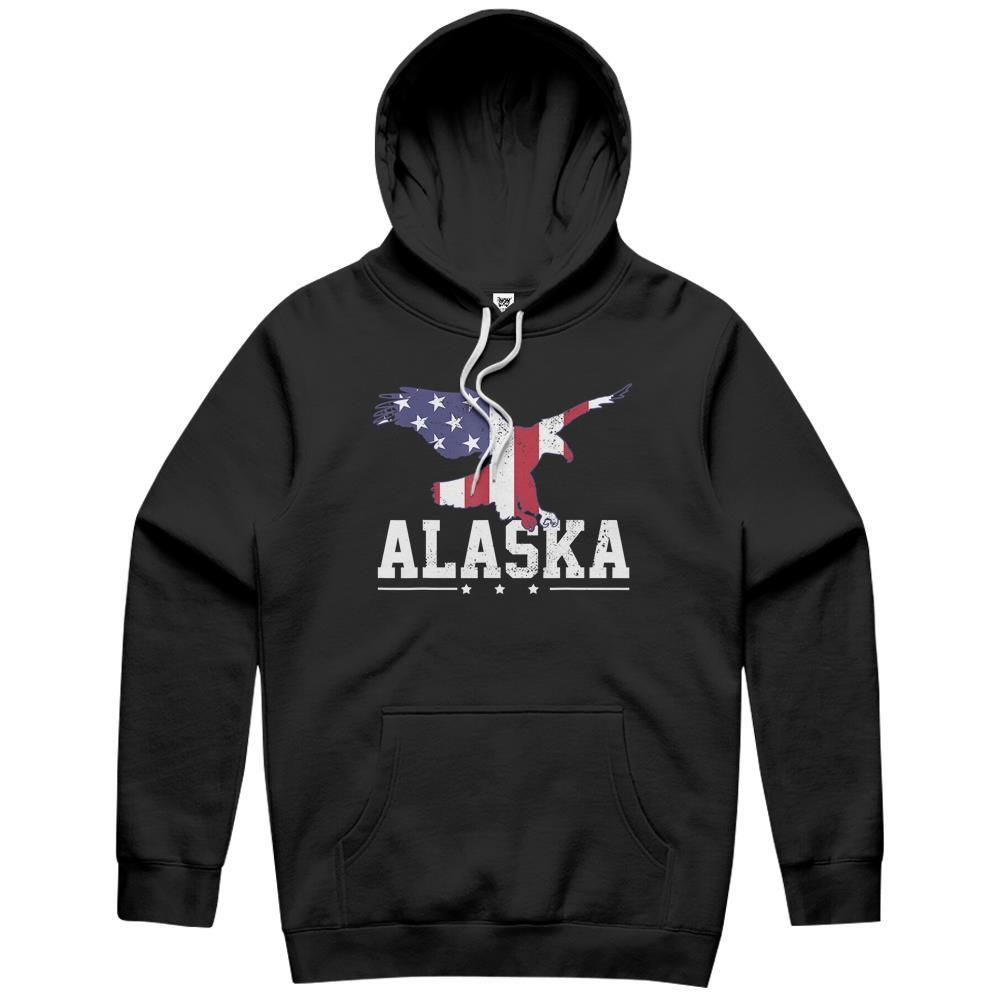 Alaska USA Flag Vintage Eagle 4th Of July American Gift Hoodie