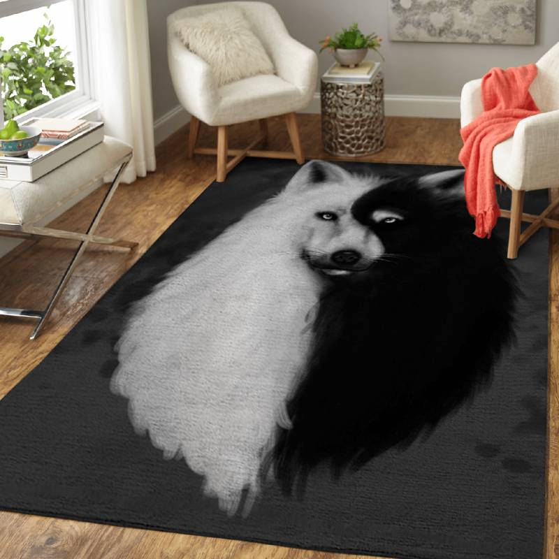 Yin Yang wolf – Animals Area Rug Carpet