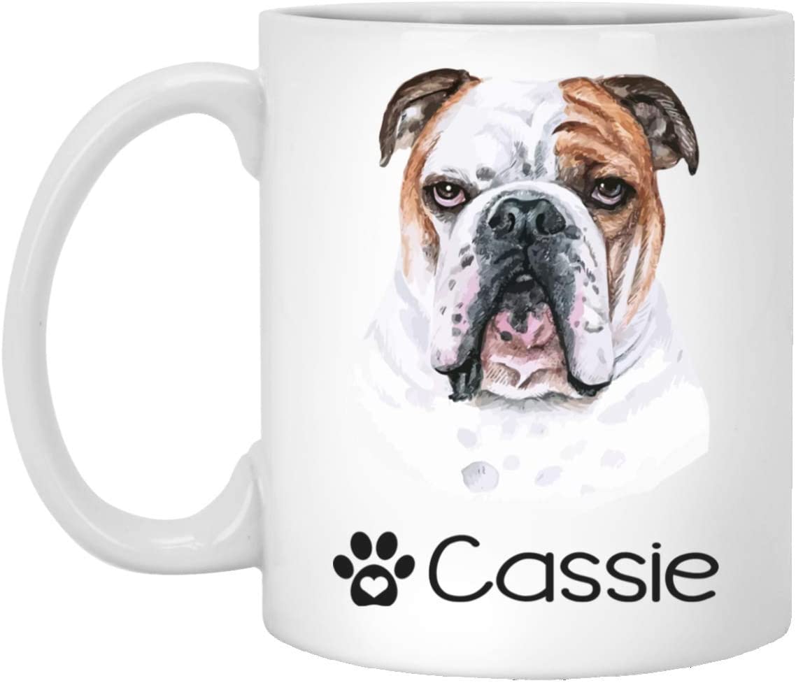 Personalized English Bulldog Dog Mug – Pet Owner Gifts For Women – Gifts For Dog Lover – English Bulldog Mom Dad Mugs – Dog Cups 11Oz