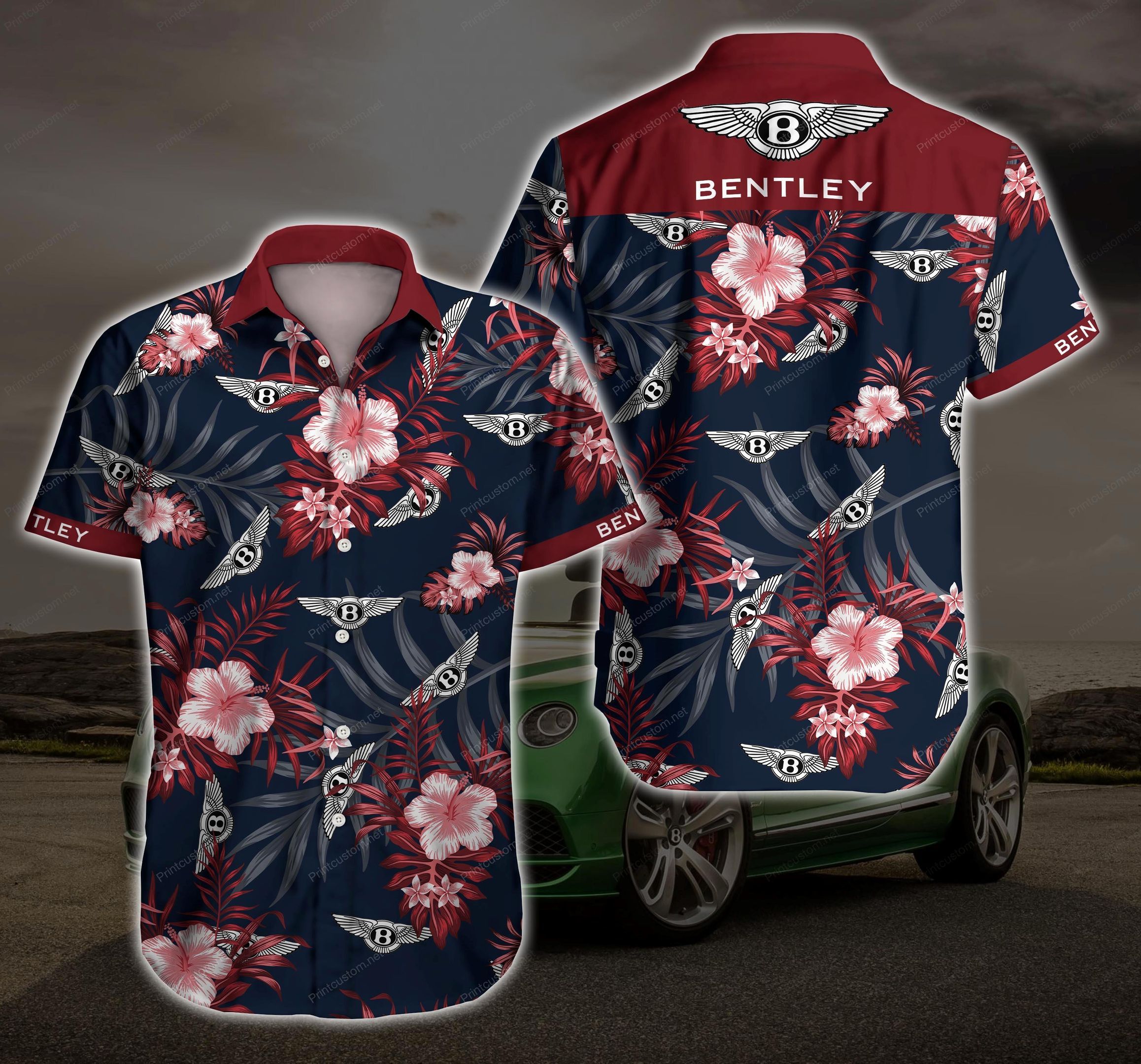 Tlmus Bentley Hawaiian Shirt Summer Button Up For Men Beach Wear Short Sleeve Hawaiian Ha39253