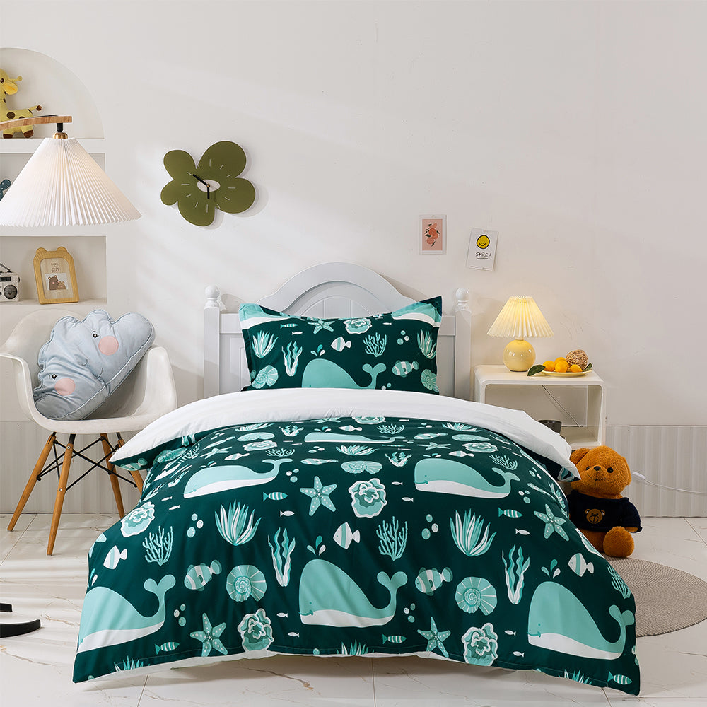 3D Cartoon Animal Dolphin Conch Quilt Cover Set Bedding Set Duvet Cover Pillowcases 251