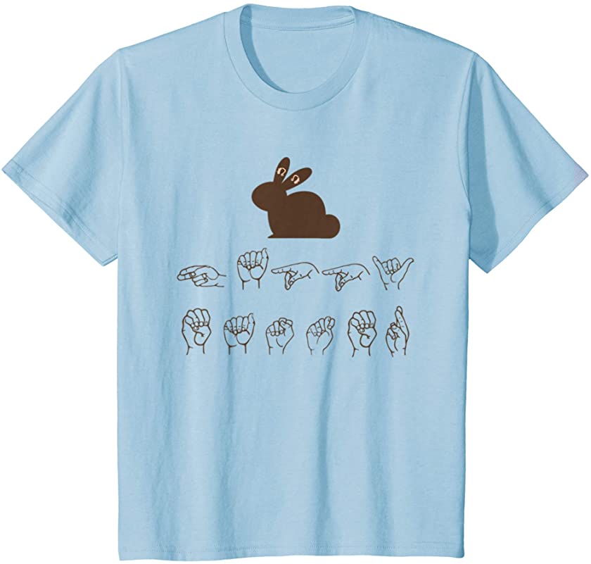 Kids Kids Deaf Pride Easter Bunny Ears Hard of Hearing Aids ASL T-Shirt