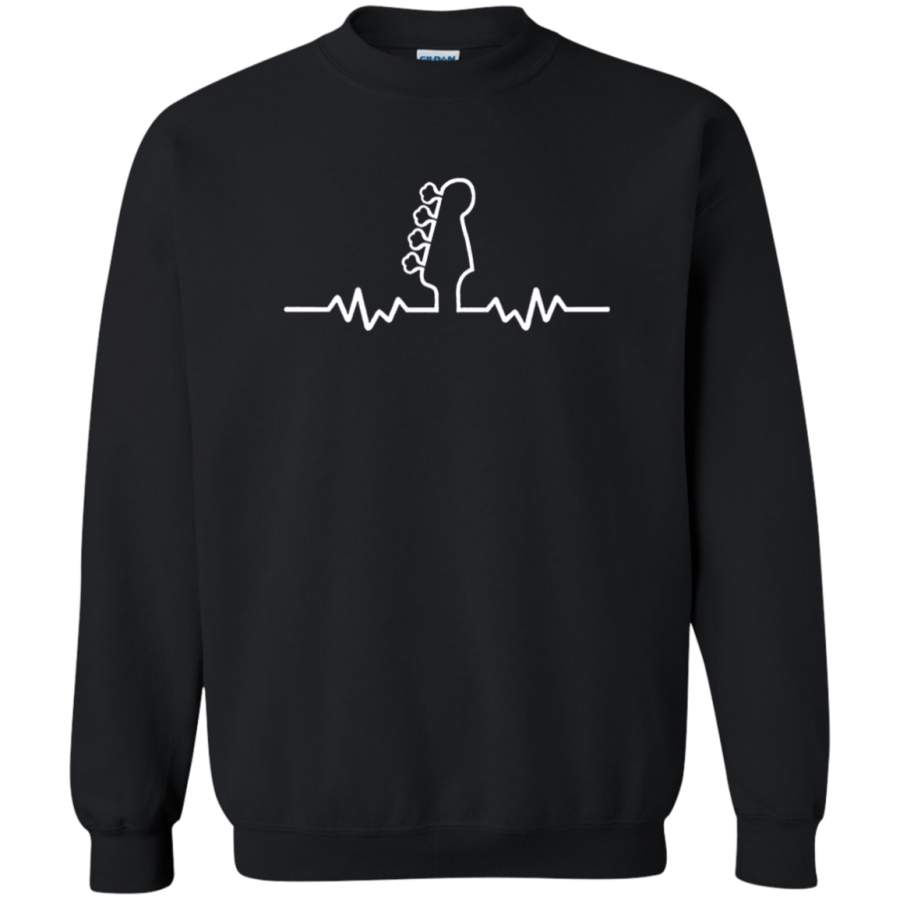 AGR BASS GUITAR HEARTBEAT Crewneck Pullover Sweatshirt