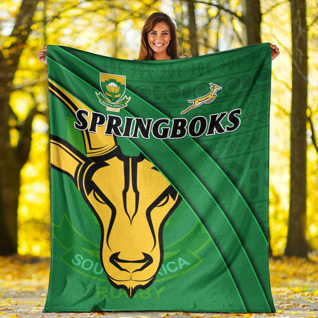 South Africa Rugby Premium Blanket Bokke Springbok With African Pattern ...