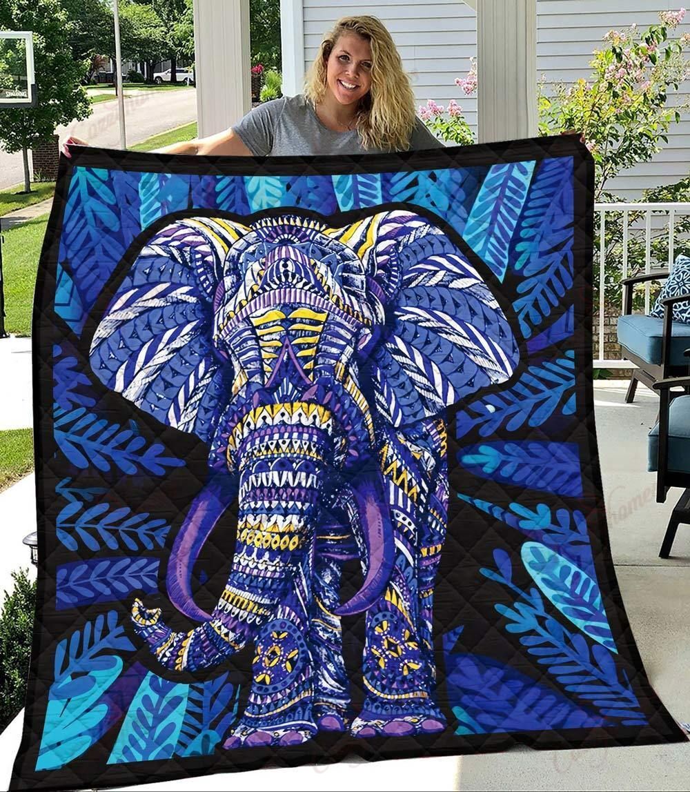 Hippie Style Blue Colo Elephant YQ3003506CL Quilt Blanket